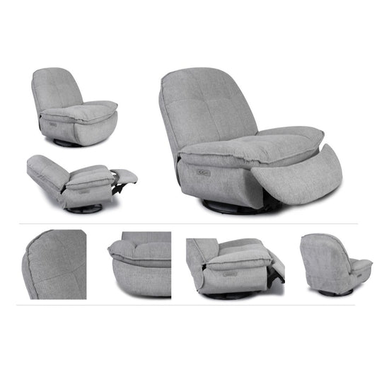 Torino Dark Grey Electric Swivel TV Chair by Annaghmore