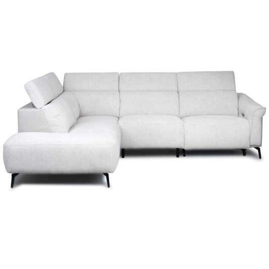 Light grey sectional sofa on a white background