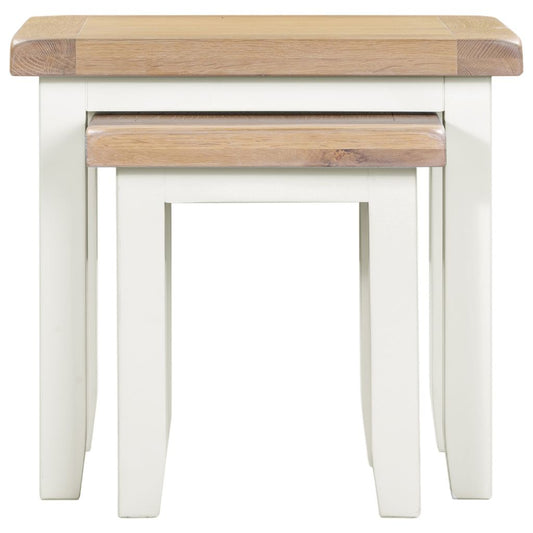 Windsor Ivory Nest of 2 Tables Front