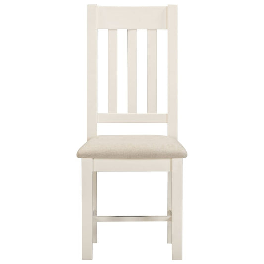 Pair of Windsor Ivory Slatted Dining Chairs Front