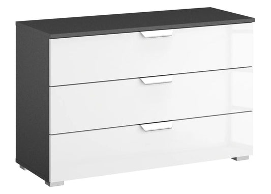 Aditio High Gloss White & Metallic Grey Bedroom Furniture Range by Rauch