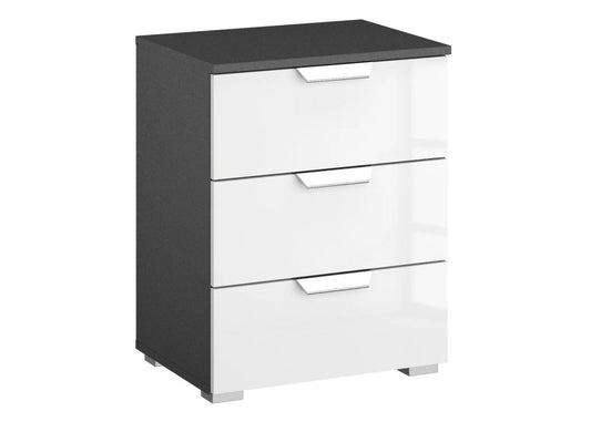 Aditio High Gloss White & Metallic Grey Bedroom Furniture Range by Rauch