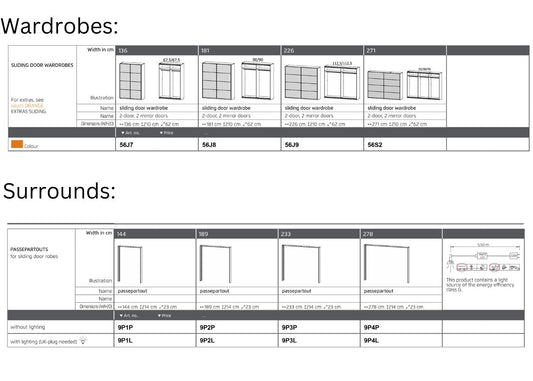 Ellesse 2-Door All Mirrored Sliding Wardrobe Range by Rauch