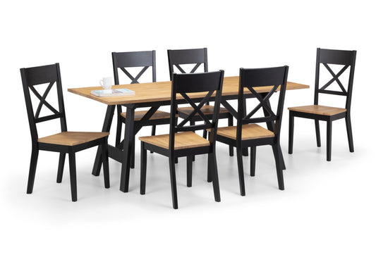 Hockley Dining Table and 6 Chairs Set by Julian Bowen