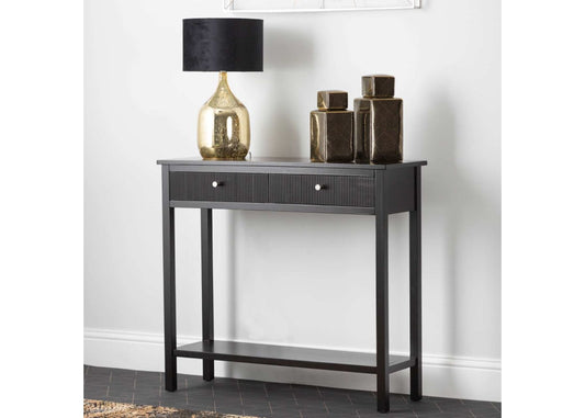 Lindon Black 2-Drawer Console Table by CIMC Room