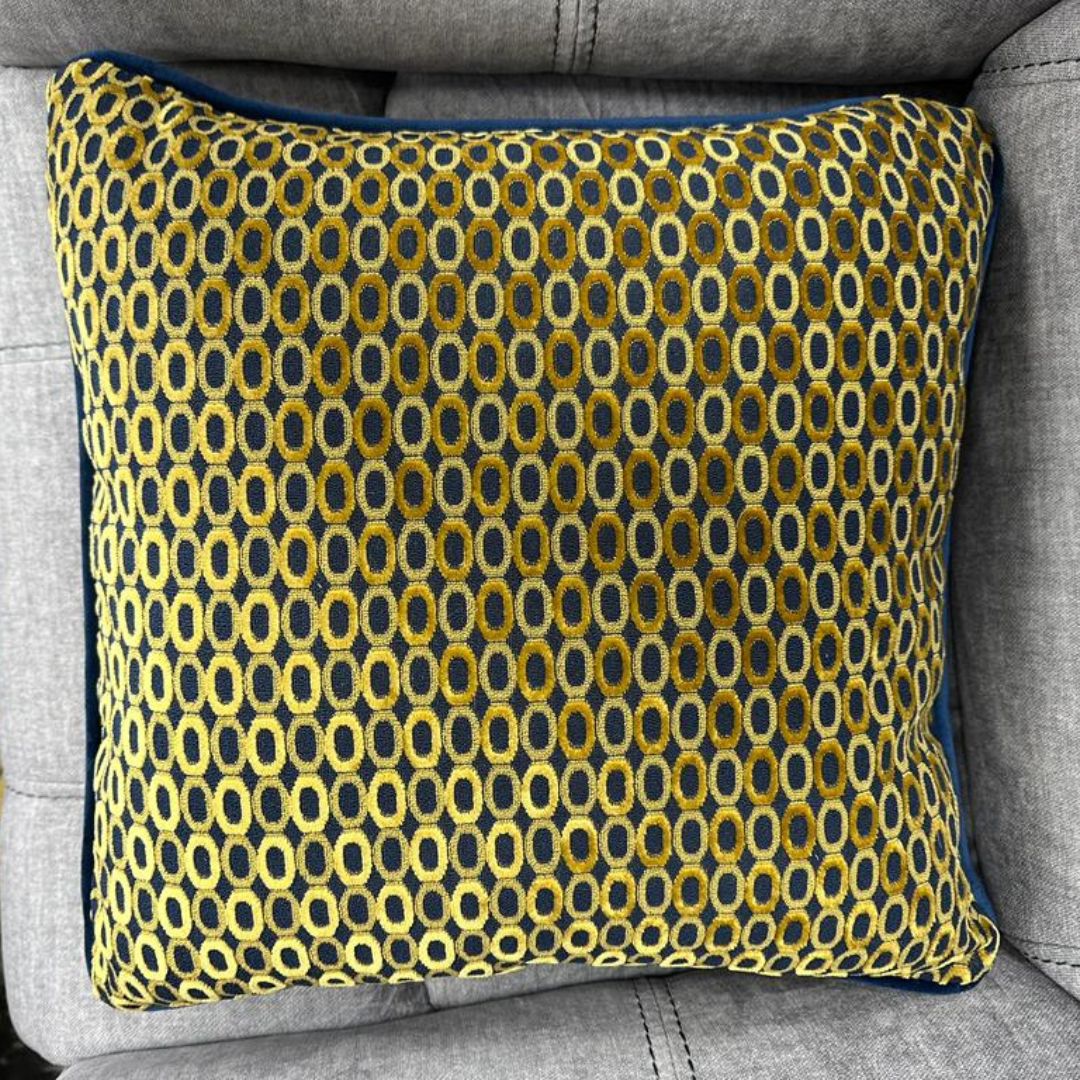 Navy fashion mustard cushions