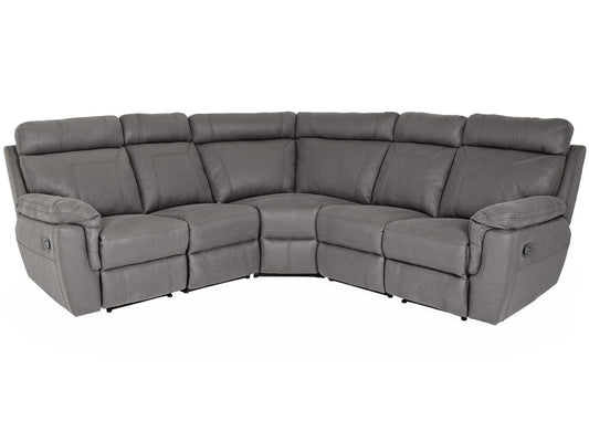 Baxter Fabric 2&2 Grey Reclining Corner Sofa by Vida Living