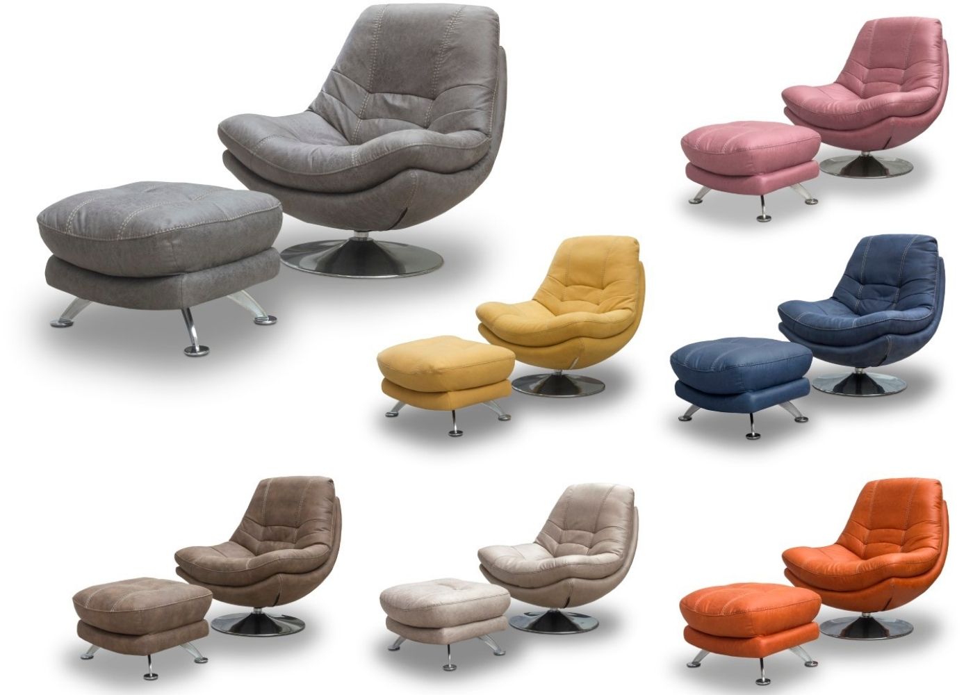 Axis Swivel Chair & Footstool Range by SofaHouse All Colours