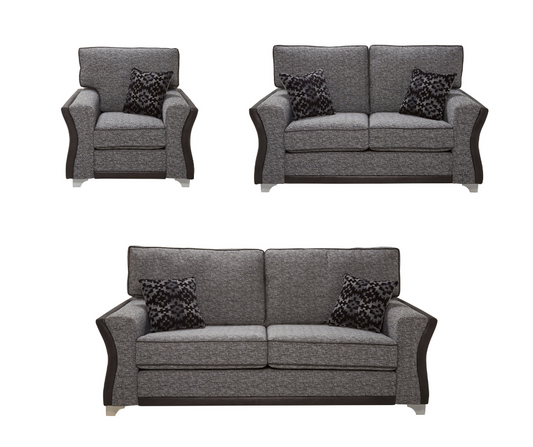 Wave Como Charcoal/ Colorado Black 3+2+1 Sofa Set by Red Rose