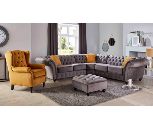 Winchester Plush Steel 2 Corner 2 Sofa by Red Rose