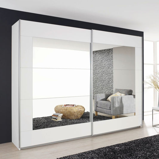 Alegro Alpine White 2-Door Mirrored Sliding Wardrobe