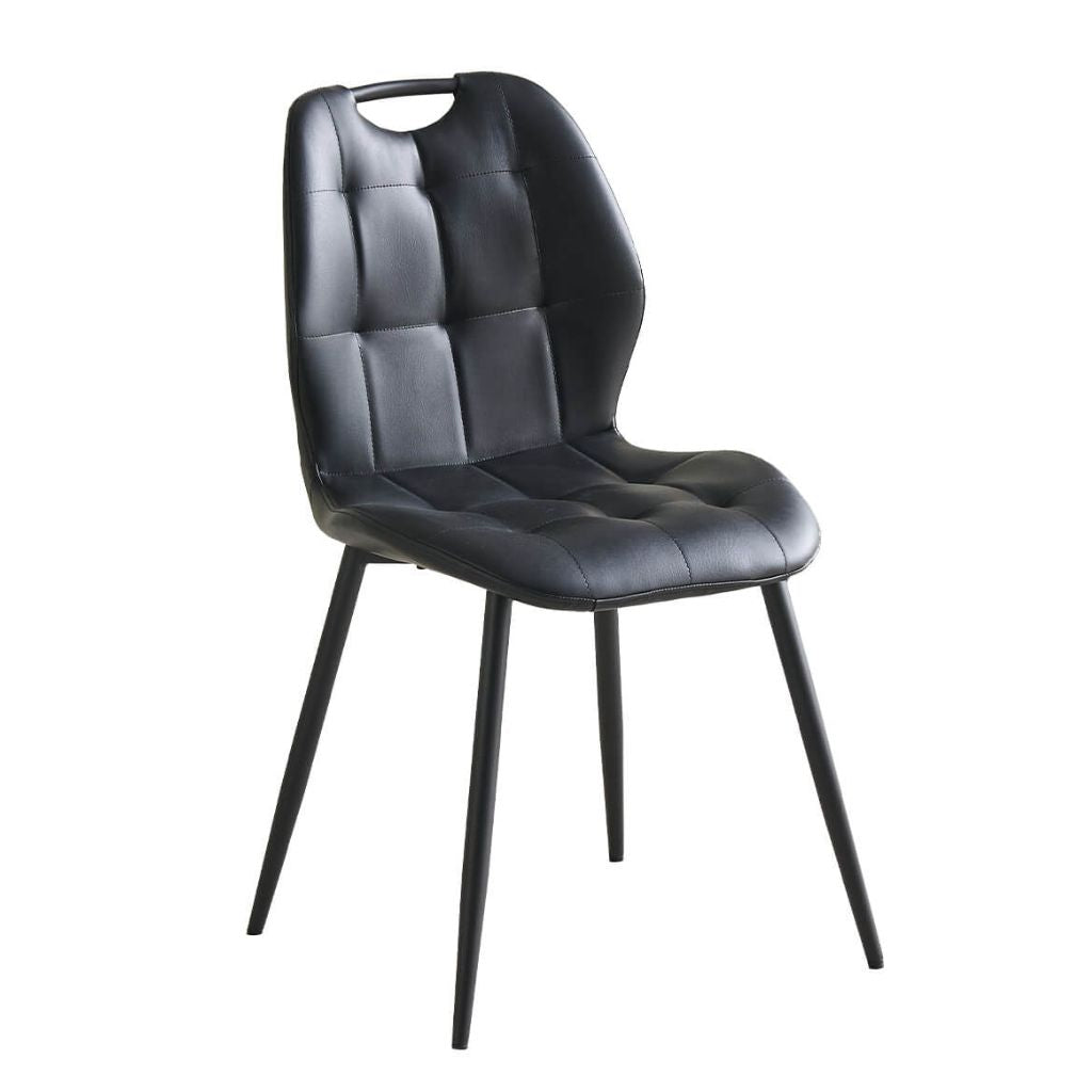 Black Pu dining chair with contemporary look.