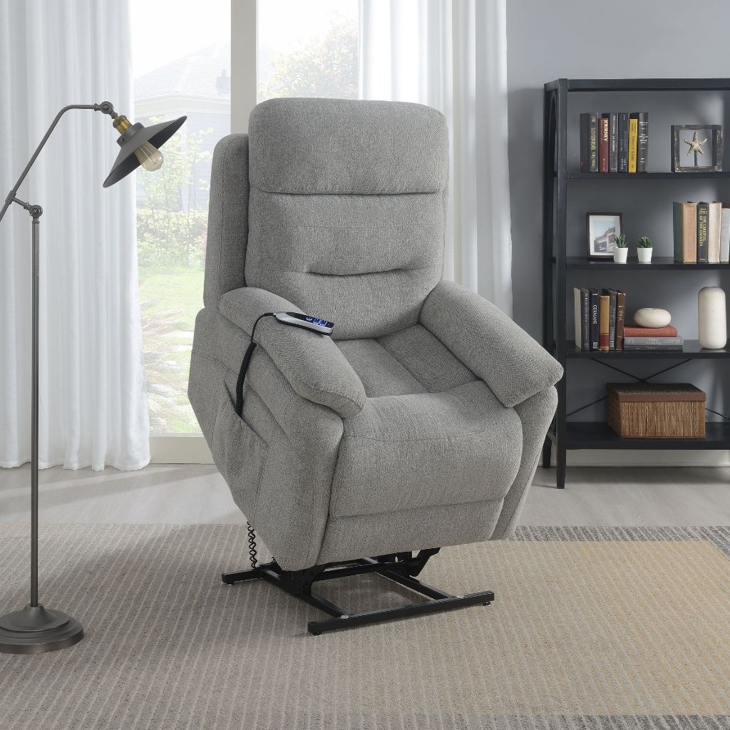 Arianna Herbert Grey Lift and Rise Chair Tilted