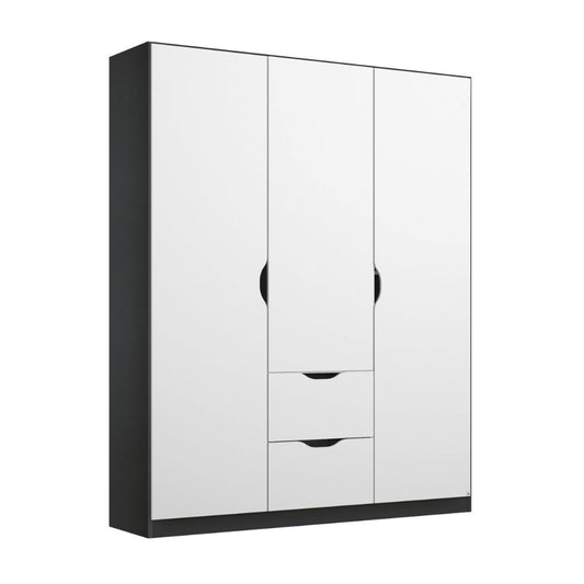 Arnstein Metallic Grey & White Wardrobe