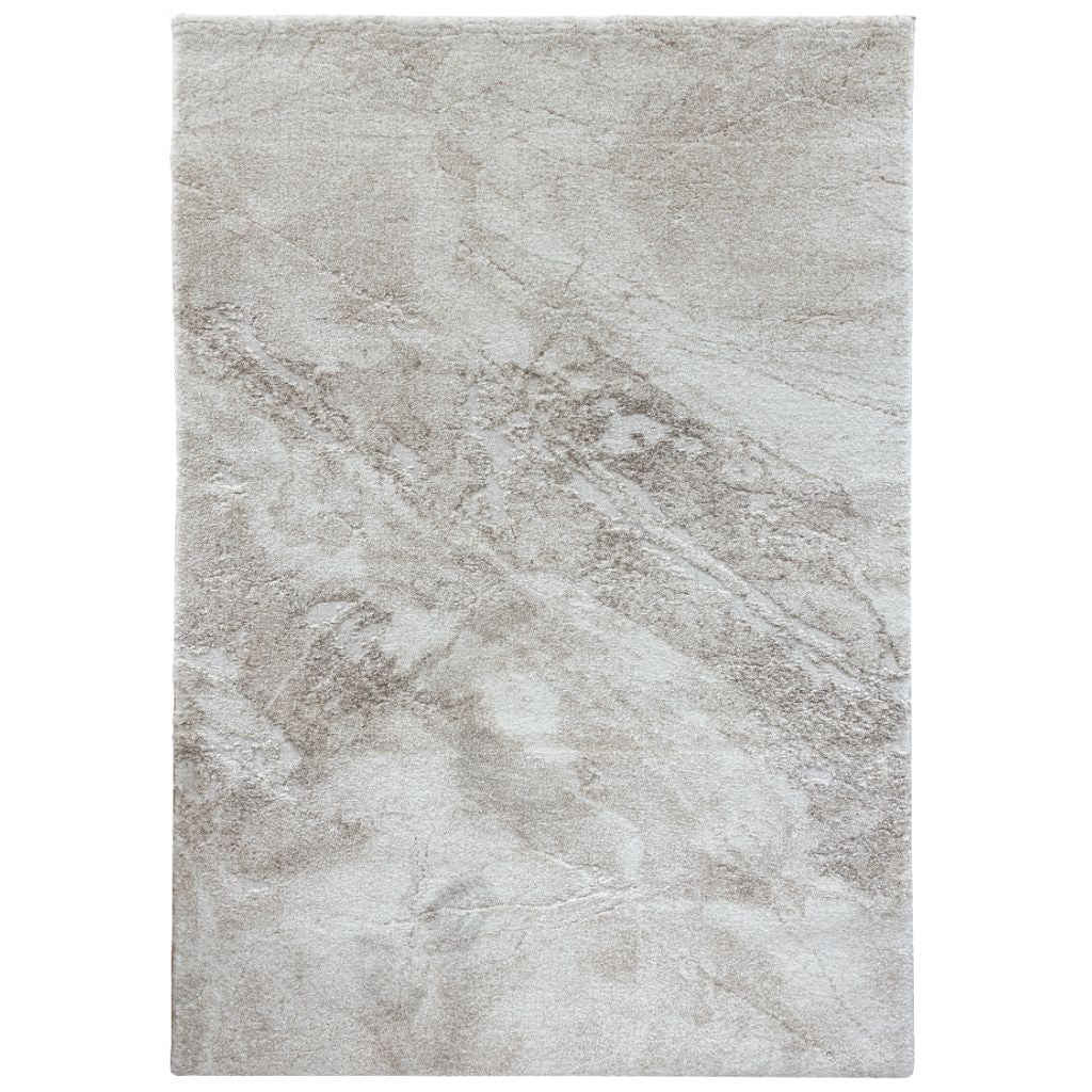Gray marble-patterned rug on a white background