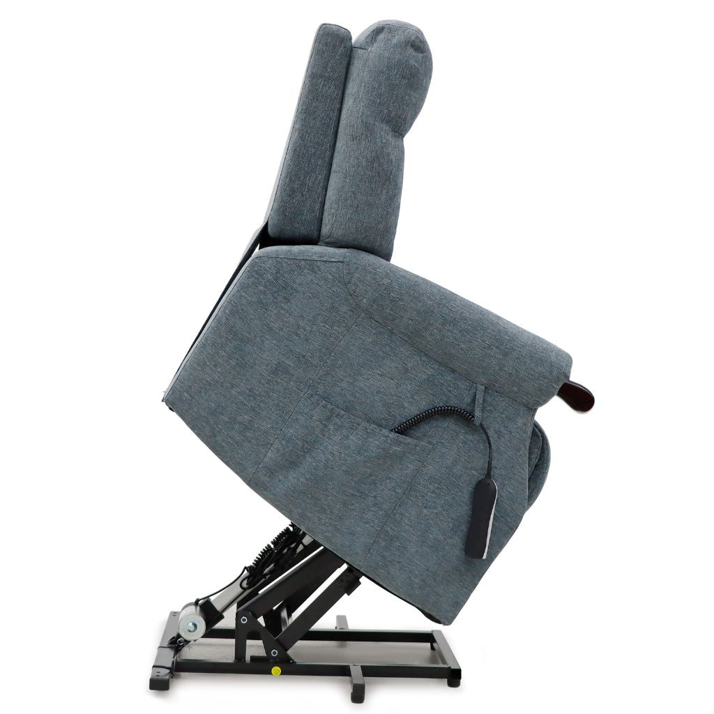 Steel recliner chair with a white background