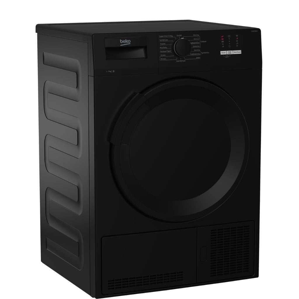 Beko Black DTLCE70051B 7kg Condenser Tumble Dryer Angle