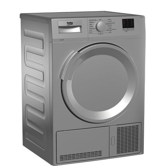 Beko Silver DTLCE70051S 7kg Condenser Tumble Dryer Angle