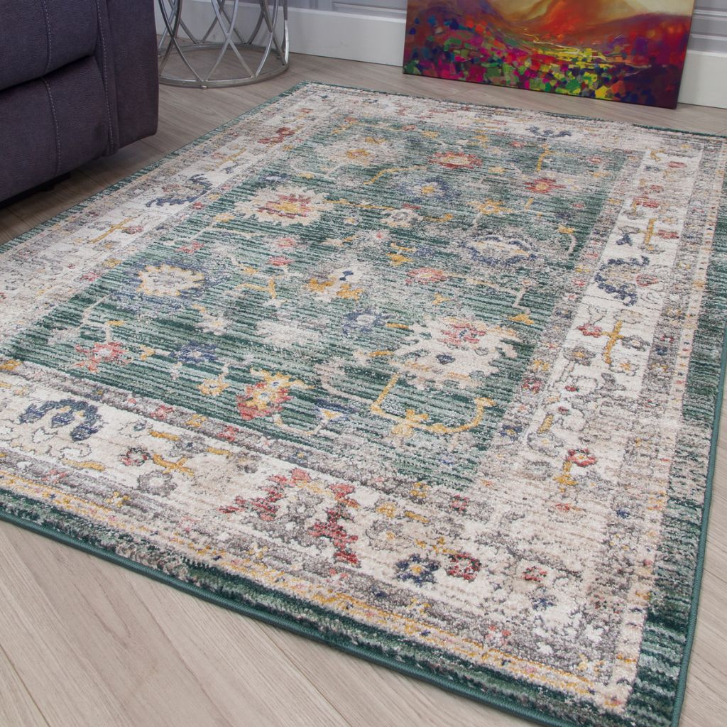 Boho Vesta Green Rug Range by Floor Trends Room