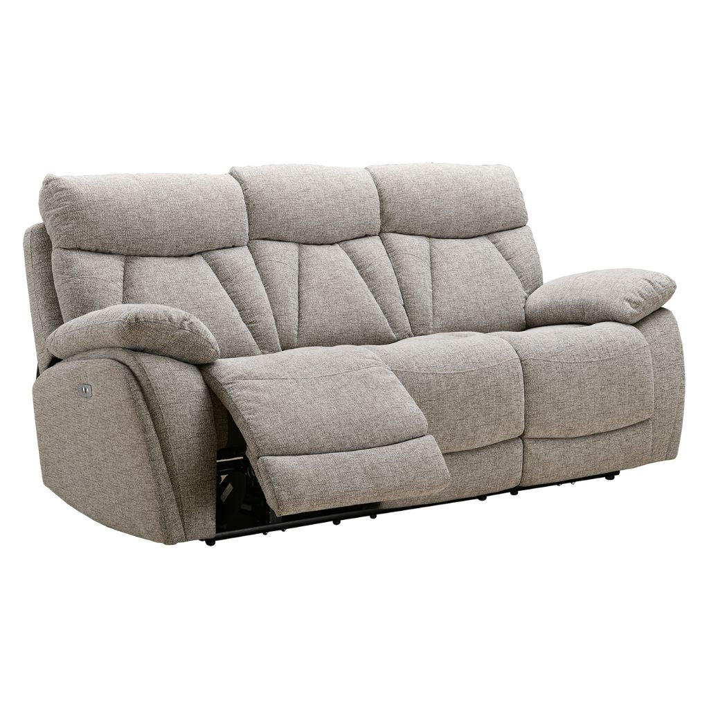 Boston Beige Electric Reclining 3 Seater