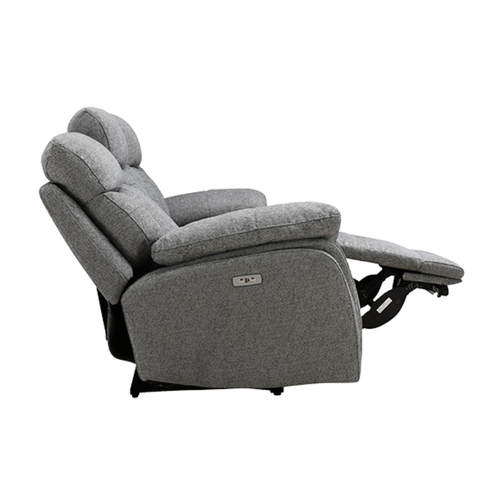 Boston Beige Electric Reclining Sofa Side