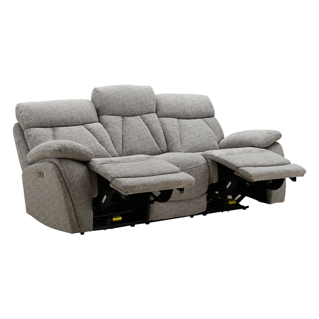 Boston Beige Electric Reclining 3 Seater Open