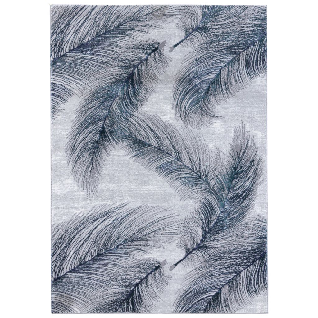 Rug with feather pattern on a white background
