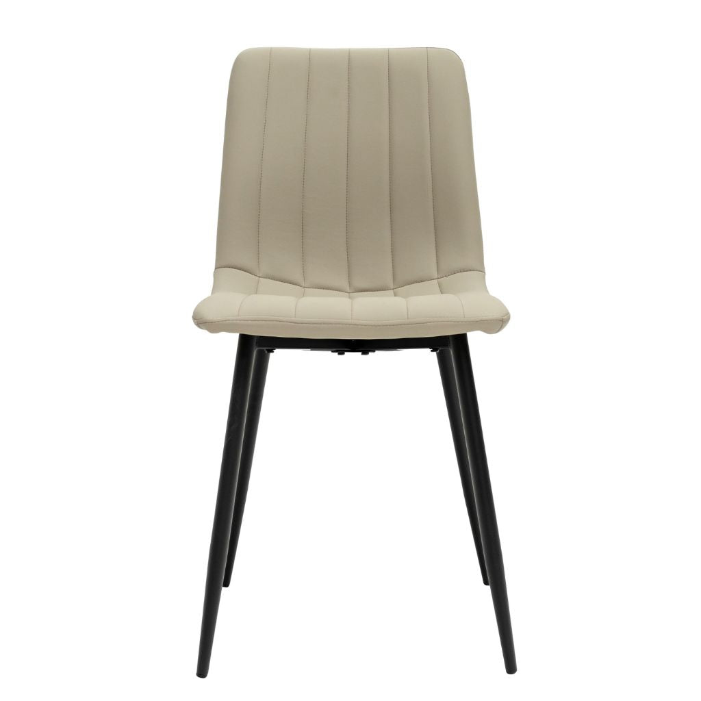 Beige pu dining chair