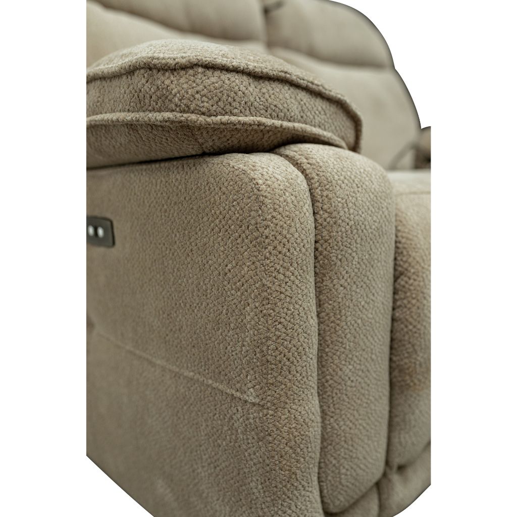 Cadeo Camel Electric Reclining Sofa Edge