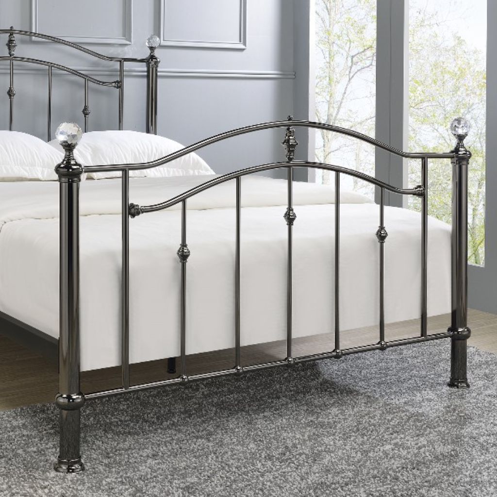 Callisto Black and Chrome Bedframe Footend