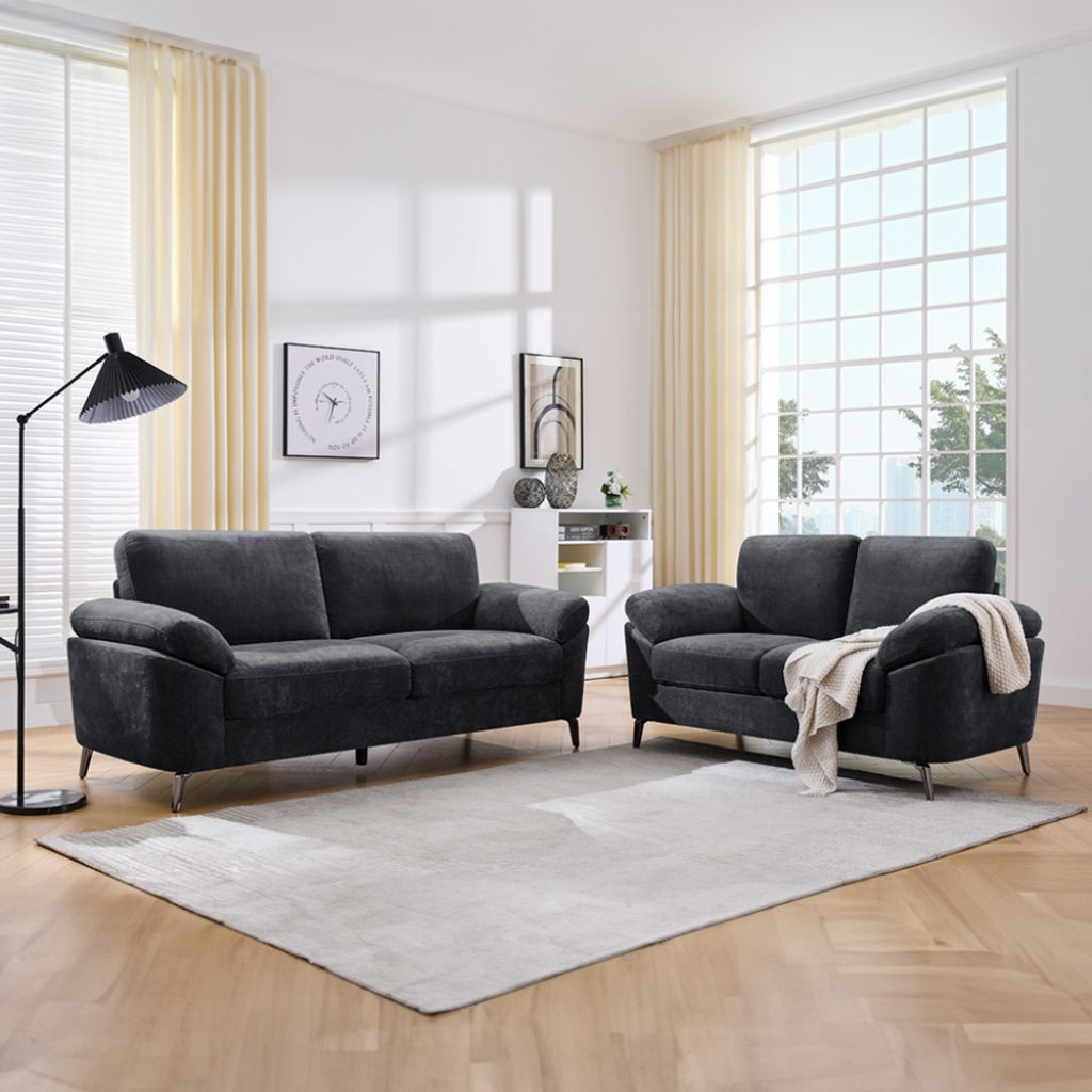 Camden Black 3+2 Sofa Set