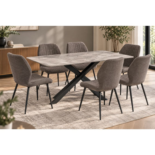 Camino 1.6 table and 6 bariello chairs