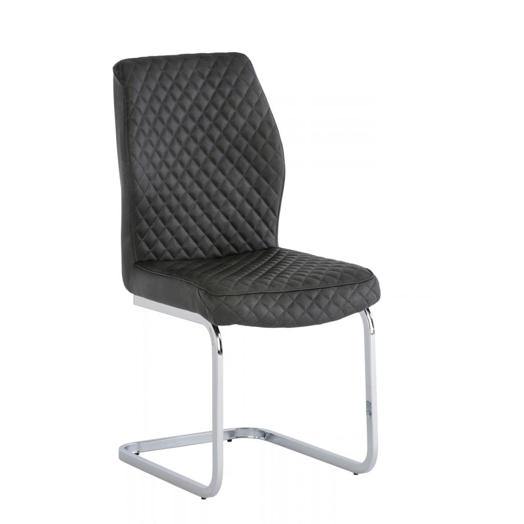 Grey quilted design faux leather chair