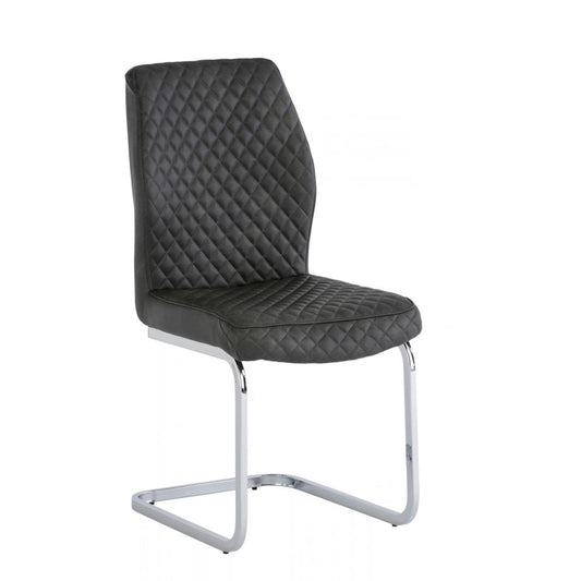 Grey quilted design faux leather chair