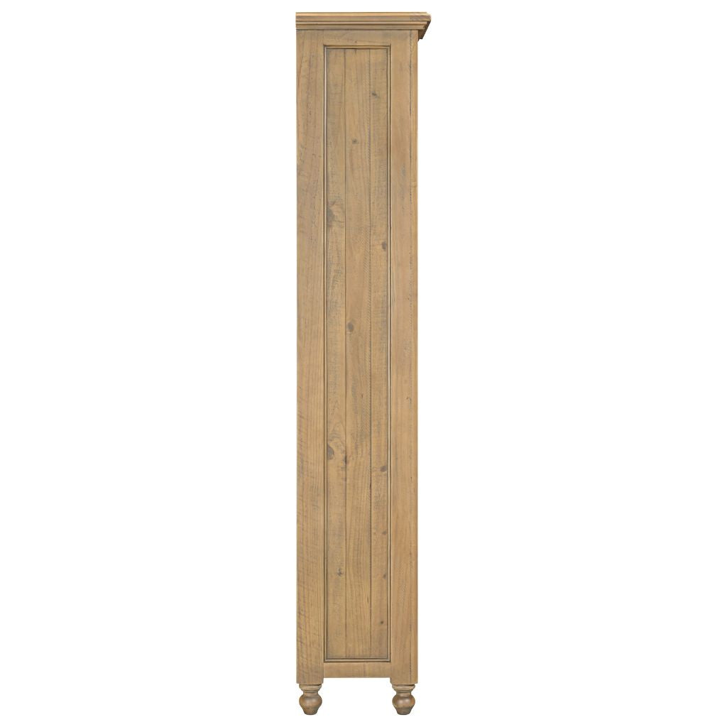 Tall wooden cabinet on a white background