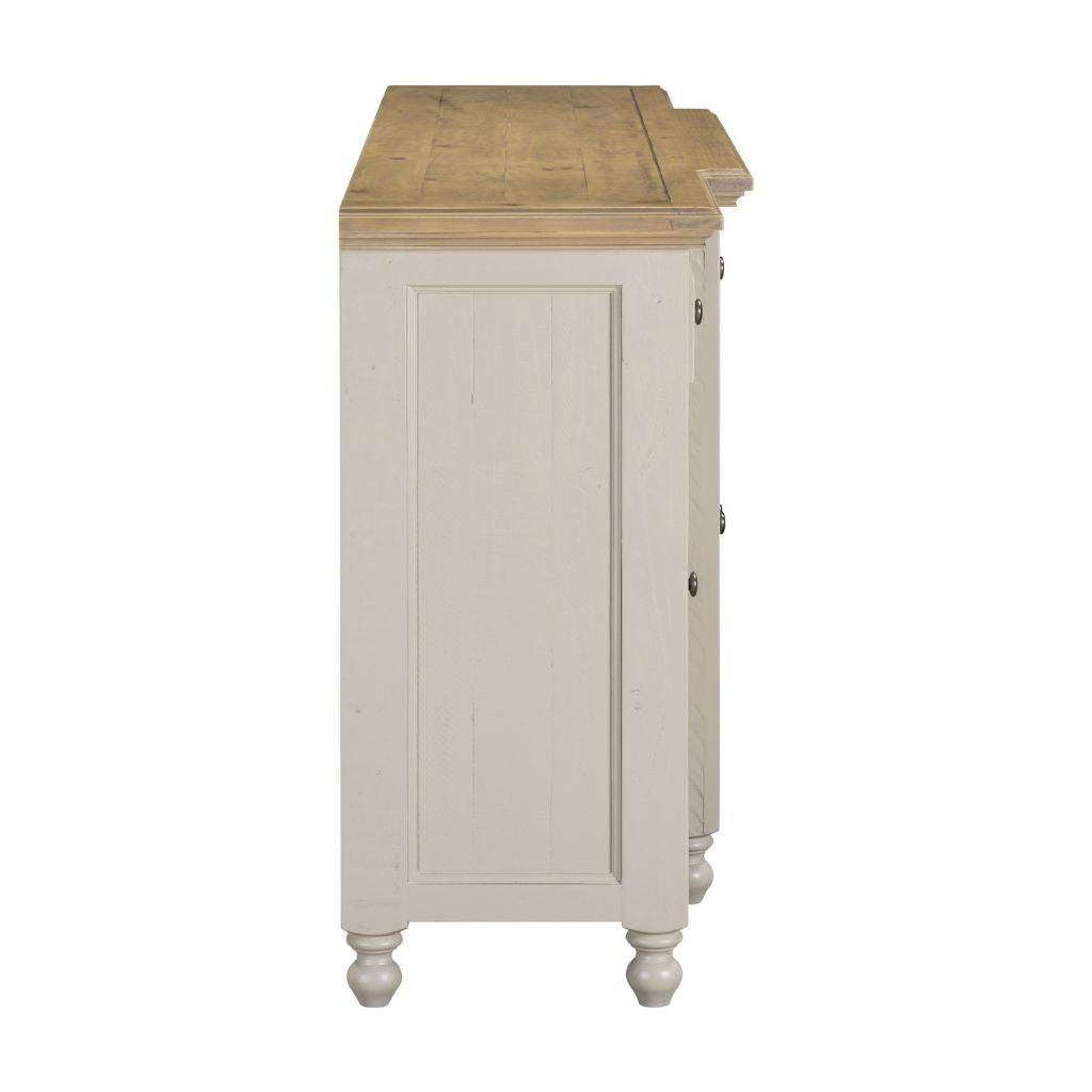 Wooden cabinet with a light finish on a white background