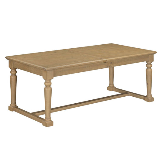 Wooden table with turned legs on a white background