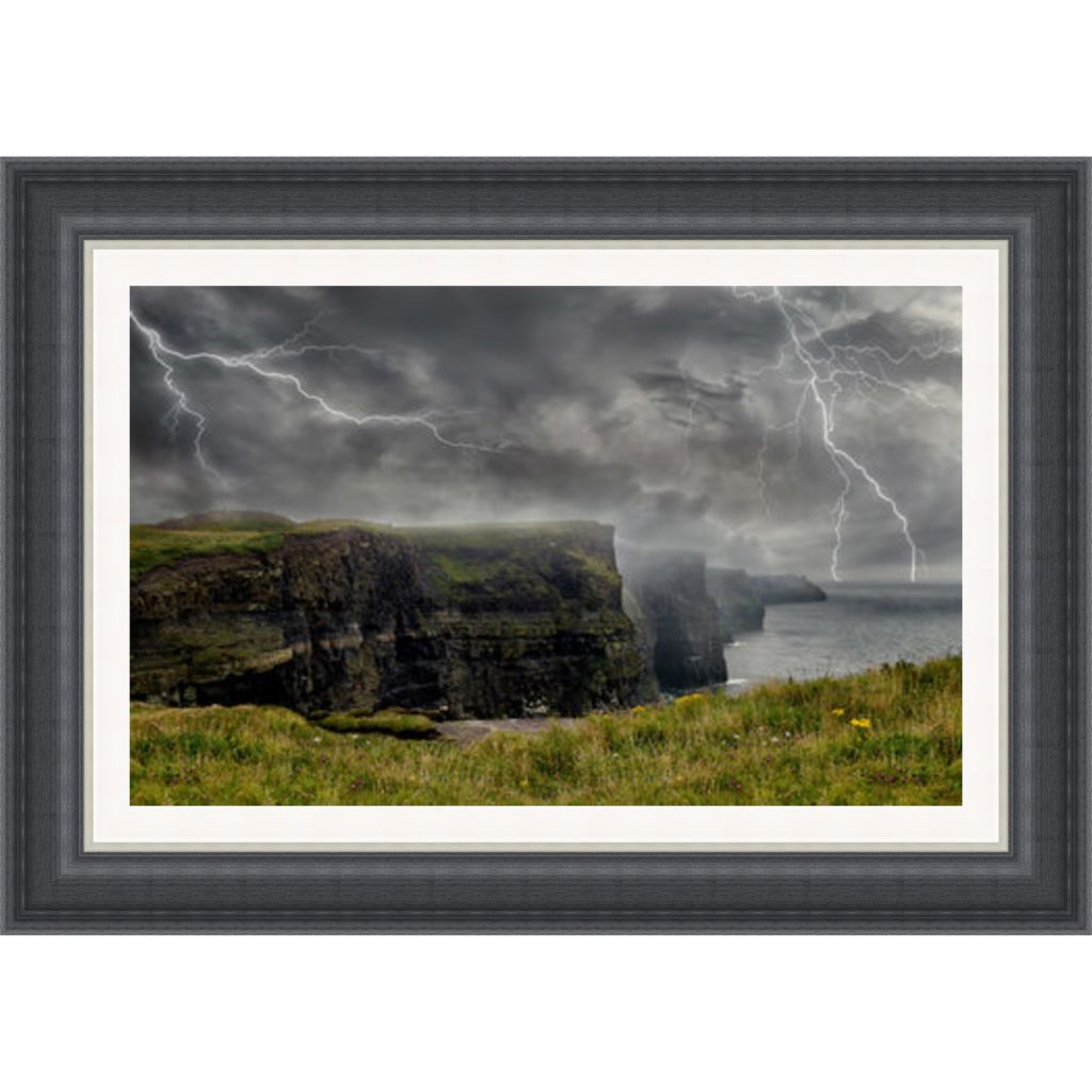 Cliffs of Moher Lightning Framed Picture