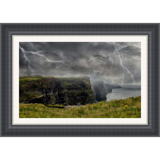 Cliffs of Moher Lightning Framed Picture