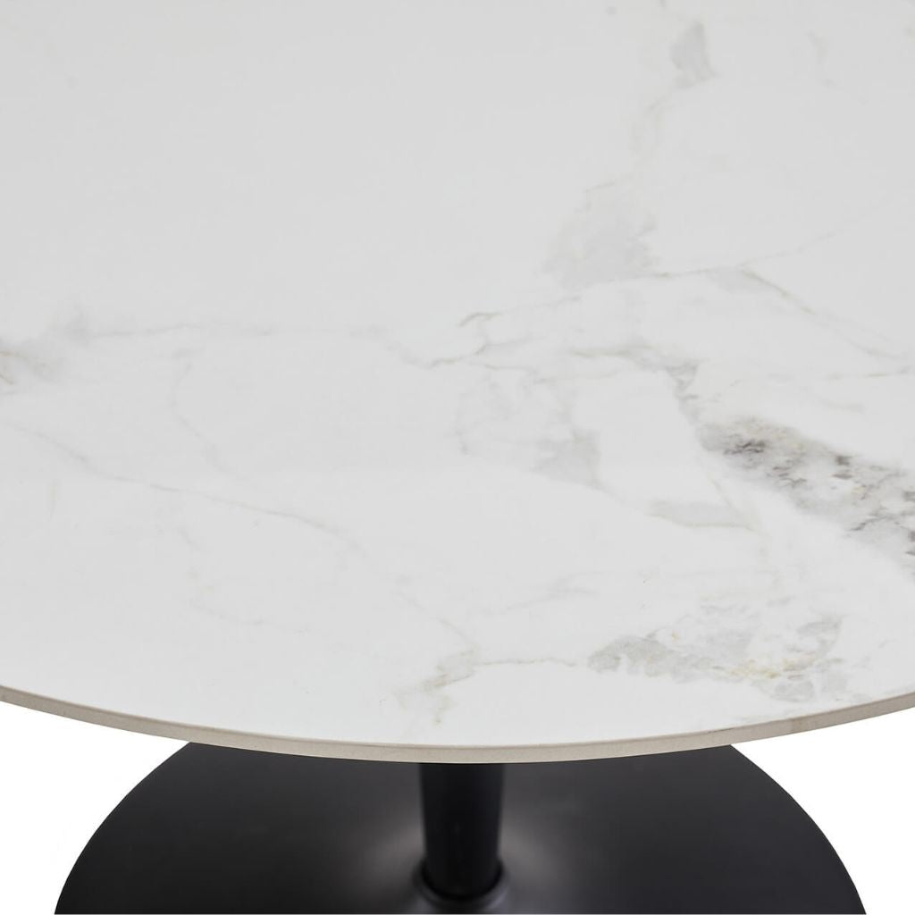 Close up of the table top in white