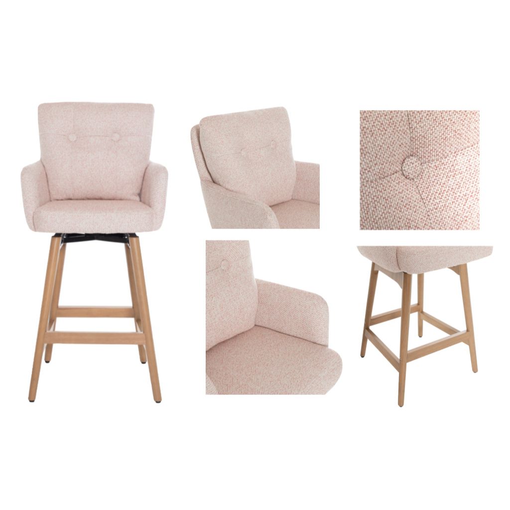 Cotswold Blush Pink Counter Stool Side