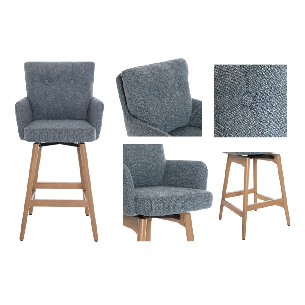 Cotswold Storm Teal Counter Stool Side