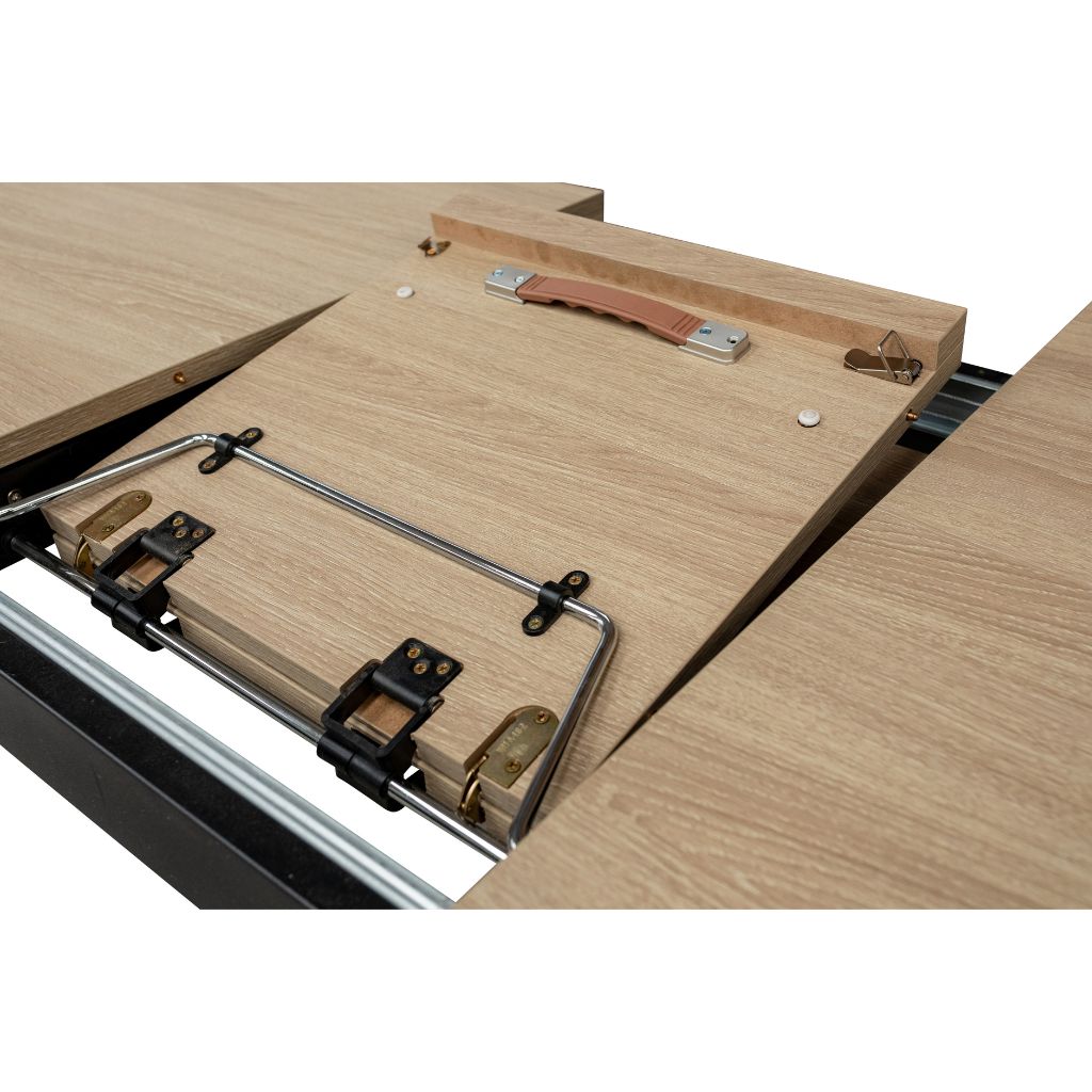 Delta 1.6m Extending Oak Dining Table Mechanism