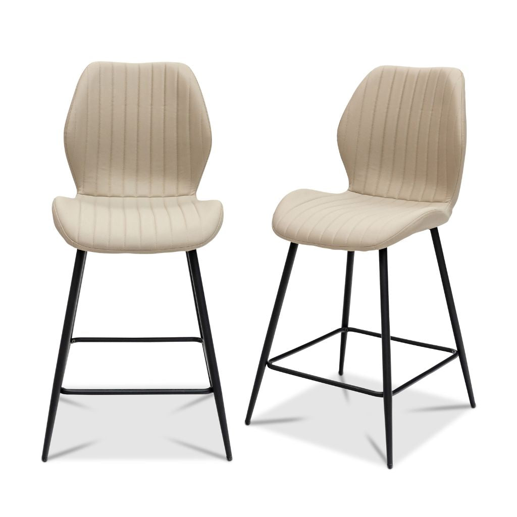 Dalmine Stone Faux Leather Counter Stool