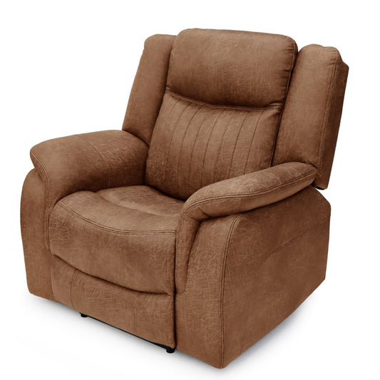 Brown recliner chair on a white background