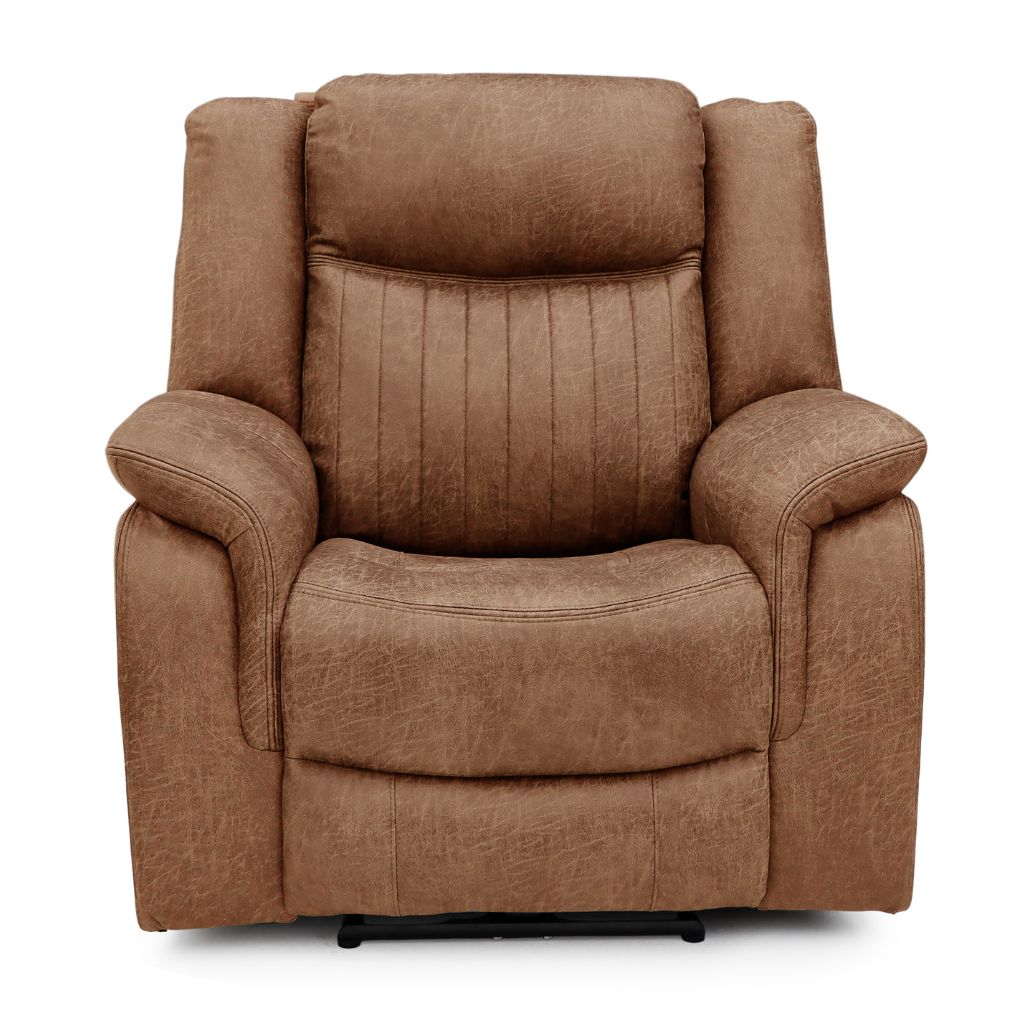 Brown recliner chair on a white background