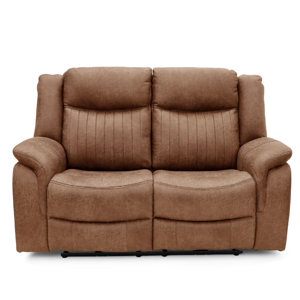 Brown fabric sofa on a white background