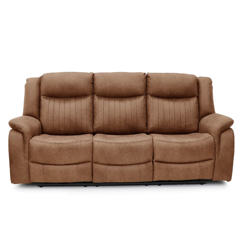 Brown fabric sofa on a white background