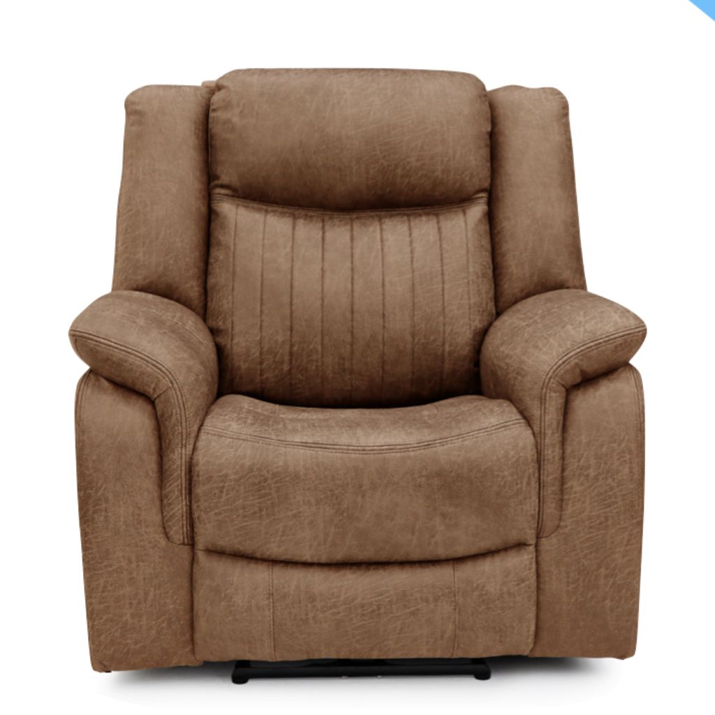 Brown recliner chair on a white background
