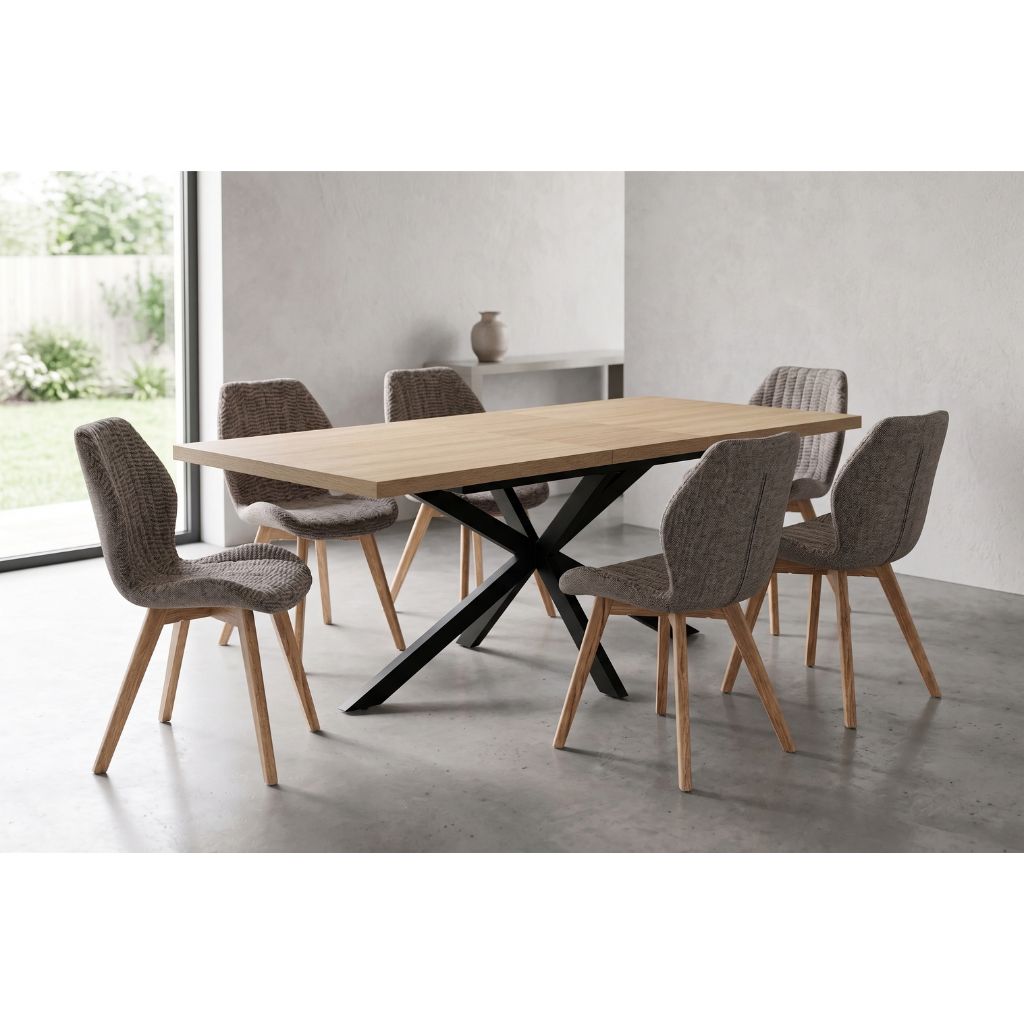 Delta 1.6 extending table + 6 Dossena chairs